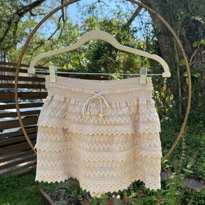 Blanco by Nature Skirt – 100% Cotton Beige Boho Skirt w/ Shorts Lining XL NWT
